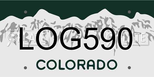 LOG590 Colorado License Plate