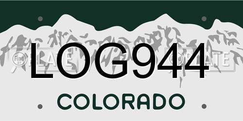 LOG944 Colorado License Plate