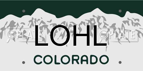 LOHL Colorado License Plate