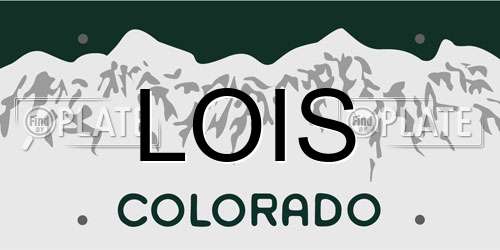 LOIS Colorado License Plate