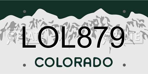 LOL879 Colorado License Plate