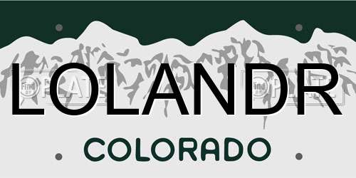 LOLANDR Colorado License Plate