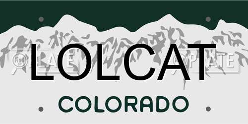 LOLCAT Colorado License Plate