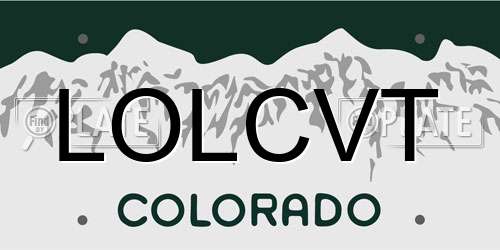 LOLCVT Colorado License Plate
