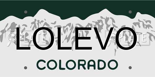 LOLEVO Colorado License Plate