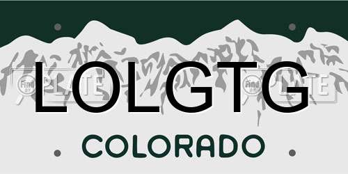 LOLGTG Colorado License Plate