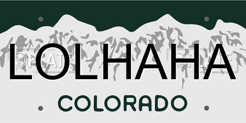 LOLHAHA Colorado License Plate
