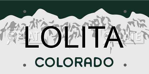 LOLITA Colorado License Plate