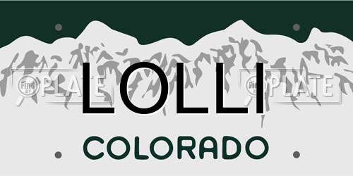 LOLLI Colorado License Plate