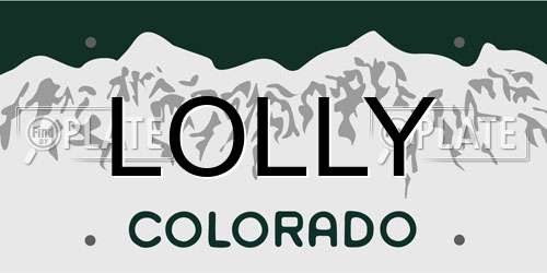 LOLLY Colorado License Plate