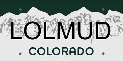 LOLMUD Colorado License Plate