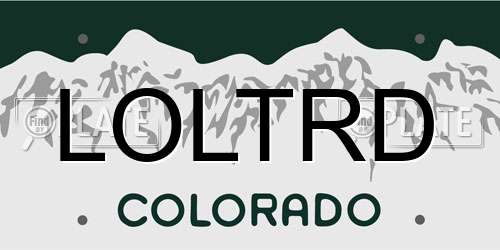 LOLTRD Colorado License Plate