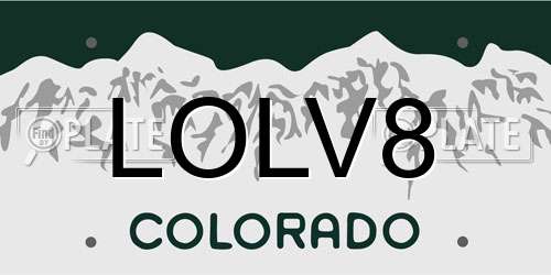 LOLV8 Colorado License Plate