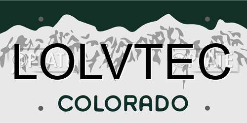 LOLVTEC Colorado License Plate