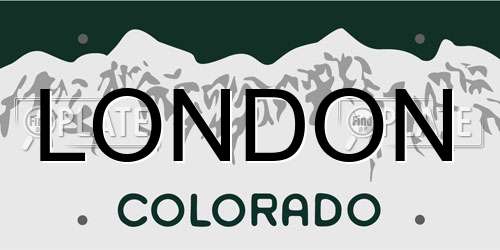 LONDON Colorado License Plate