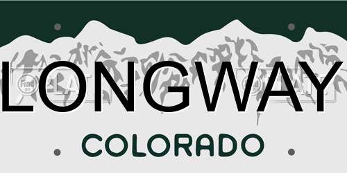 LONGWAY Colorado License Plate