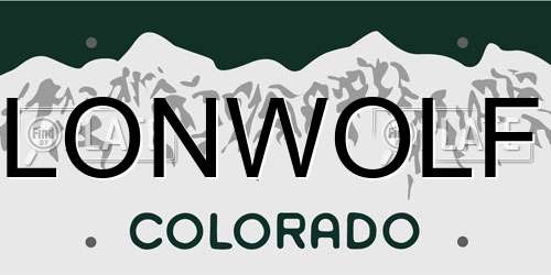 LONWOLF Colorado License Plate
