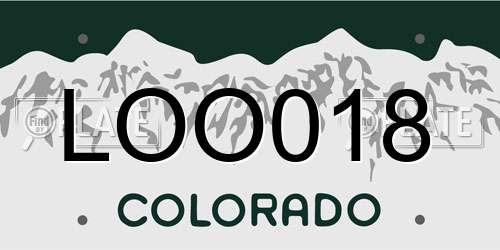 LOO018 Colorado License Plate