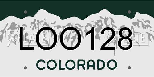 LOO128 Colorado License Plate