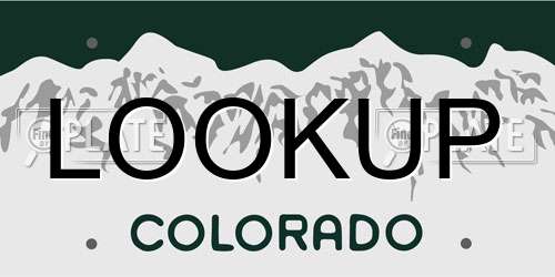 LOOKUP Colorado License Plate