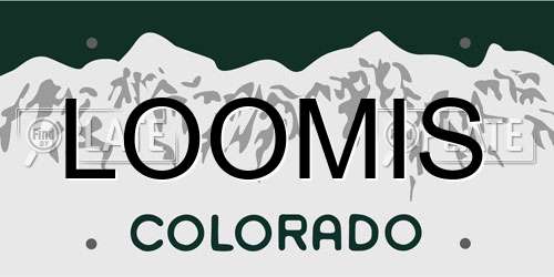 LOOMIS Colorado License Plate