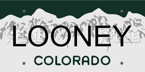 LOONEY Colorado License Plate