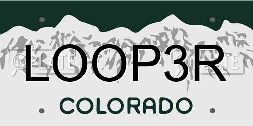 LOOP3R Colorado License Plate