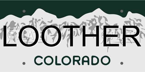 LOOTHER Colorado License Plate