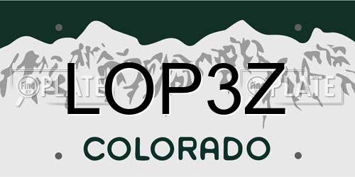 LOP3Z Colorado License Plate