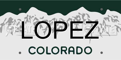 LOPEZ Colorado License Plate