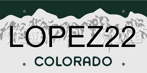 LOPEZ22 Colorado License Plate