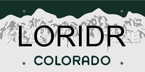 LORIDR Colorado License Plate