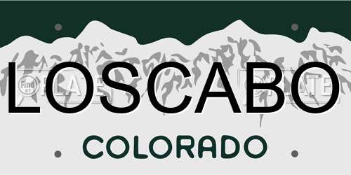 LOSCABO Colorado License Plate