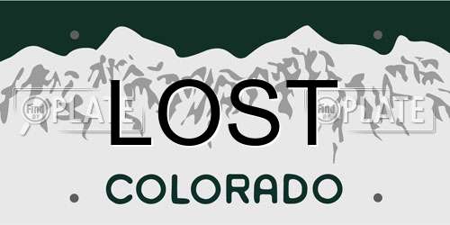 LOST Colorado License Plate