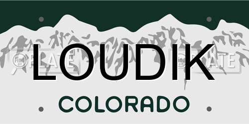 LOUDIK Colorado License Plate