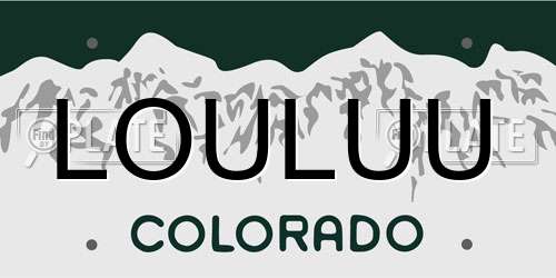 LOULUU Colorado License Plate