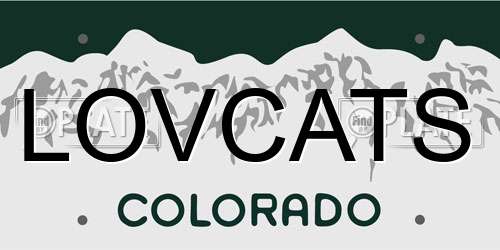 LOVCATS Colorado License Plate