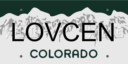 LOVCEN Colorado License Plate