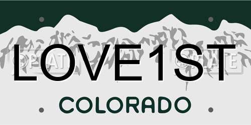 LOVE1ST Colorado License Plate