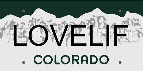 LOVELIF Colorado License Plate