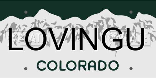 LOVINGU Colorado License Plate