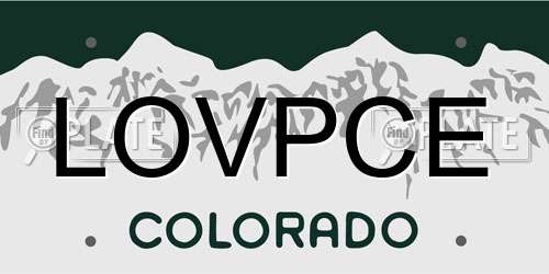 LOVPCE Colorado License Plate