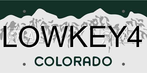 LOWKEY4 Colorado License Plate
