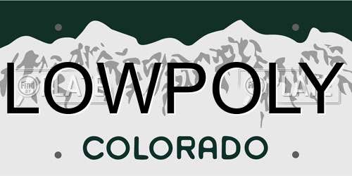 LOWPOLY Colorado License Plate
