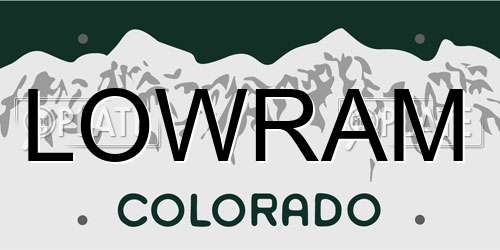 LOWRAM Colorado License Plate