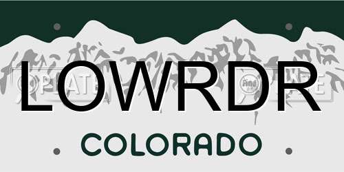 LOWRDR Colorado License Plate