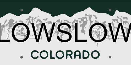 LOWSLOW Colorado License Plate