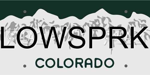 LOWSPRK Colorado License Plate