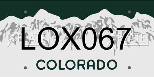 LOX067 Colorado License Plate