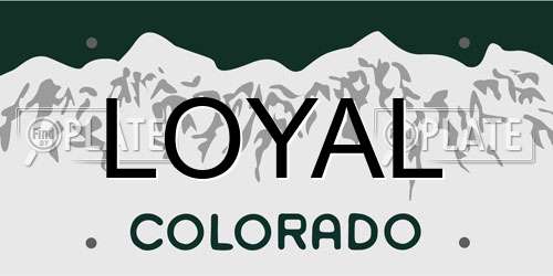LOYAL Colorado License Plate
